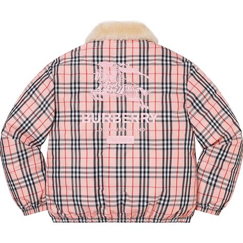 pink burberry supreme|supreme x Burberry puffer jacket.